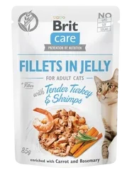 Brit Care Cat Fillets in Jelly with Tender Turkey & Shrimps 85 g