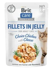 Brit Care Cat Fillets in Jelly Choice Chicken with Cheese 85 g