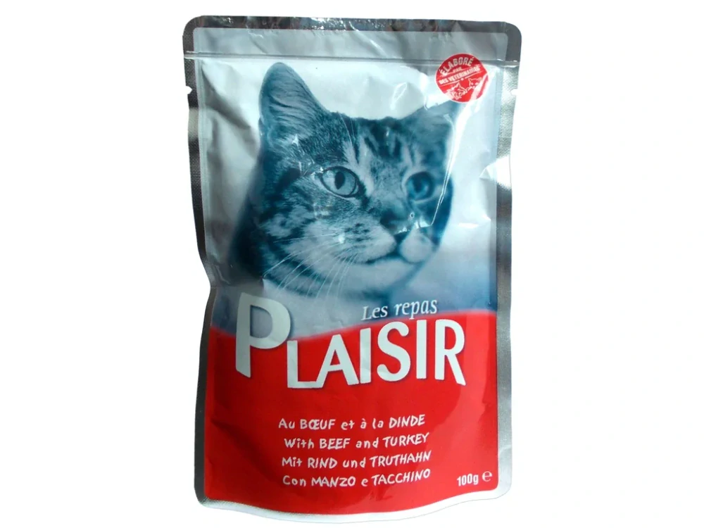 Plaisir Cat kapsička hovězí + krůtí 100g