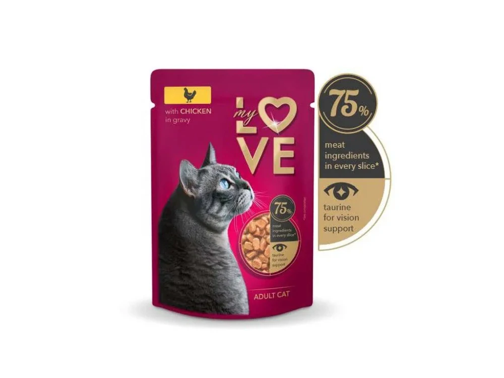 My Love» konzervované krmivo pro kočky " S kuřecím v jemné omáčce "