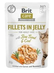 Brit Care Cat Fillets in Jelly with Fine Trout & Cod 85 g